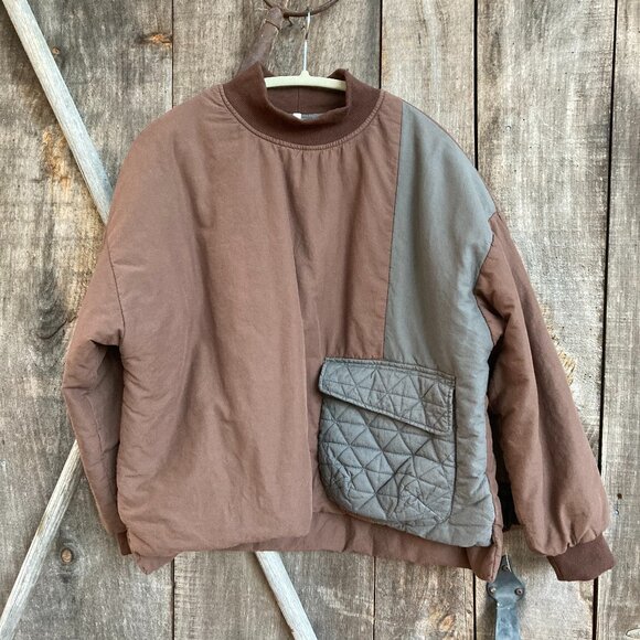 100% Cotton Unique Padded Top, L ( OS, S to L), light coffee /gray - Picture 1 of 4